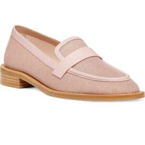 Stuart Weitzman Palmer Slip on LOAFERS Flats Size 6 Pink Shimmer Mesh NEW $475